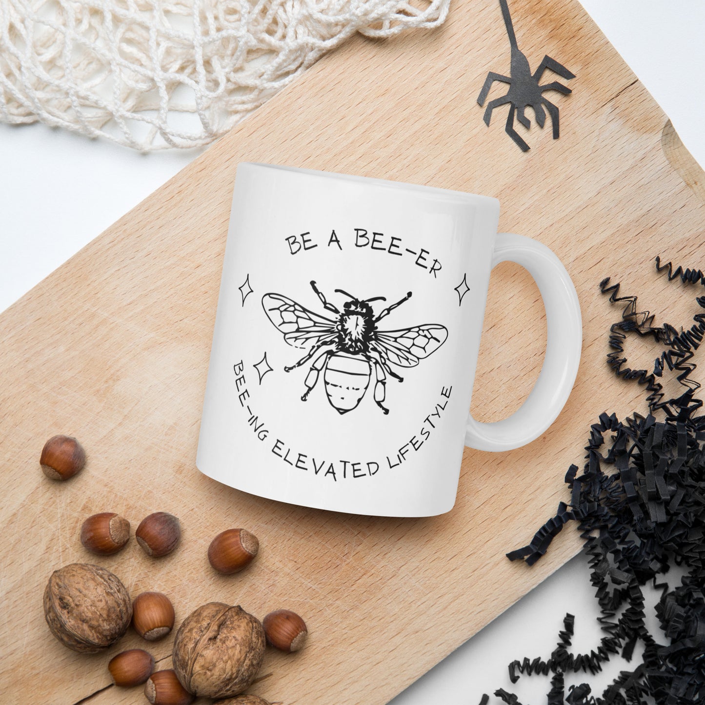 BE A BEE-ER White Glossy Mug